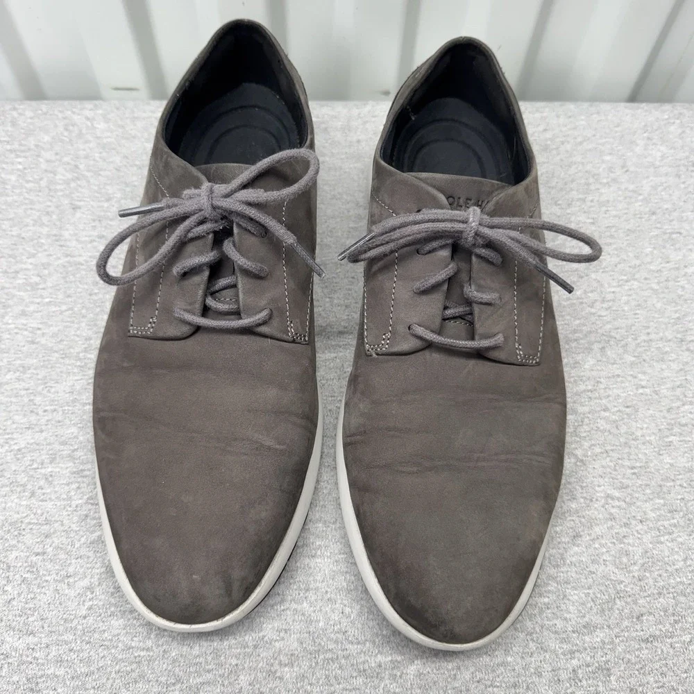 Cole Haan Shoes Grand Troy Men's Size 10 M Grey Orange Nubuck Sneakers C33761